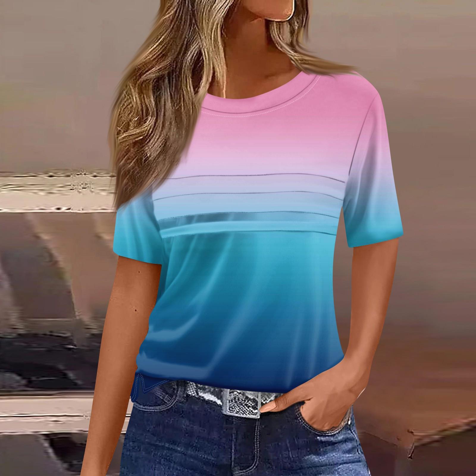 

Летний топ с круглым вырезом и 3D-принтом, плиссированный дизайн, модные и повседневные женские футболки с короткими рукавами 6XL