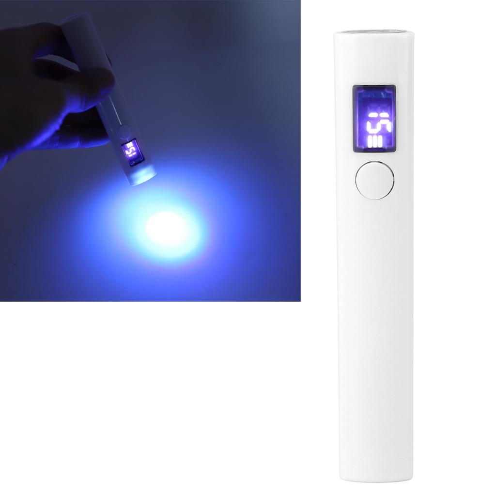 Handheld Gel Nails Light Linear Shape USB Rechargeable Small Digital Display Portable Nail Dryer Lamp for Travel Home