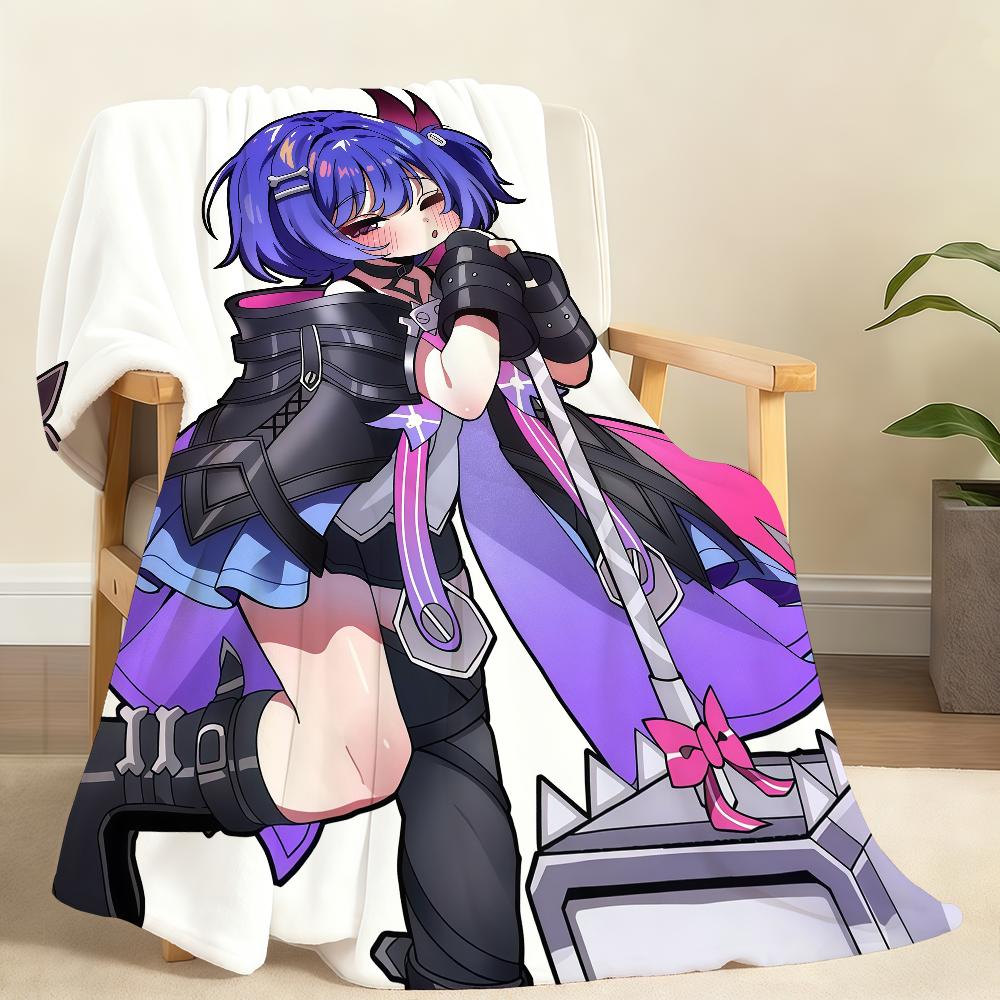 Kawaii P-Prune Genshin Impact Decke Weiche Überwurfdecke für Zuhause Schlafzimmer Bett Sofa Picknick Reise Büro Ruhe Abdeckung Decke Geschenk