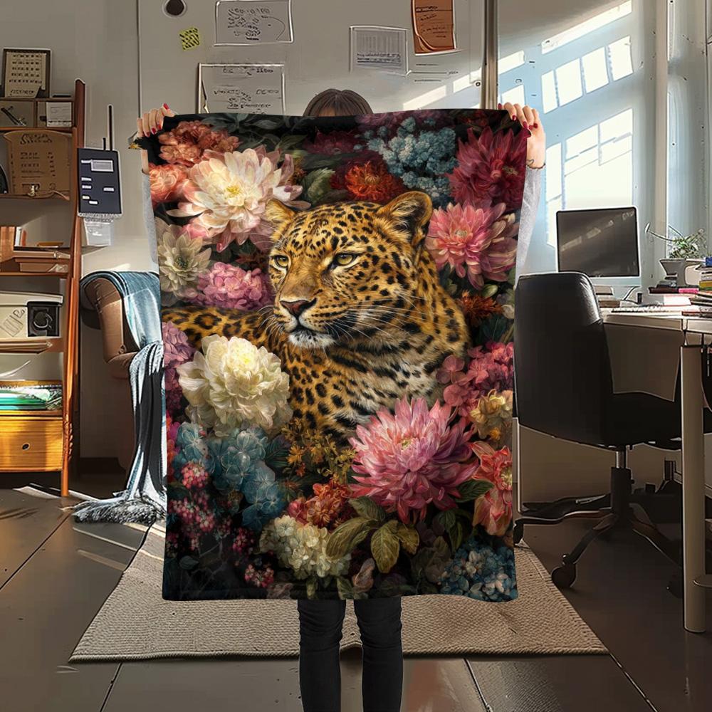 

1PC Cartoon illustration style Print FlAannel Blanket, High quality Comfortable for All Seasons, Home Decor, Warmth and Comfort 80cm x 120cm