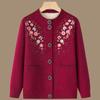Jachetă Cardigan Tricotată din Fleece de Catifea pentru Femei, Mame de Vârstă Mijlocie și Vârstnice, Toamnă Iarnă, Pulover Gros, Top, Jachetă Caldă Largă