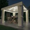 VidaXL Gazebo and Curtain and LED String Lights 3x3 M Cream White 3070345