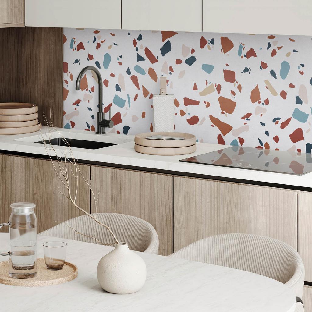 Ready-to-install vinyl panel with decorative print 100x50 cm Abstract mosaic pattern