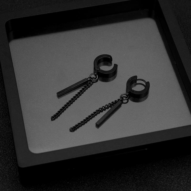 Fashion ins titanium steel men's ear clips neutral style 1PC hip-hop stainless steel punk earrings earrings