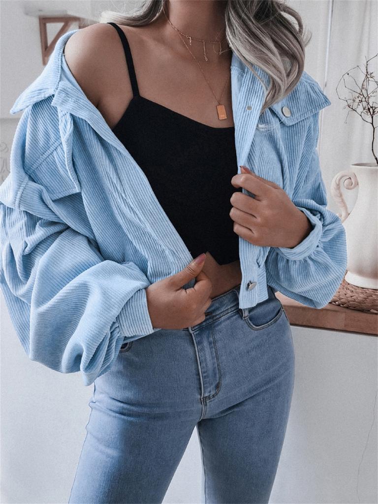 Ins Style Autumn Velvet Long Sleeve Cardigan Jacket for Women