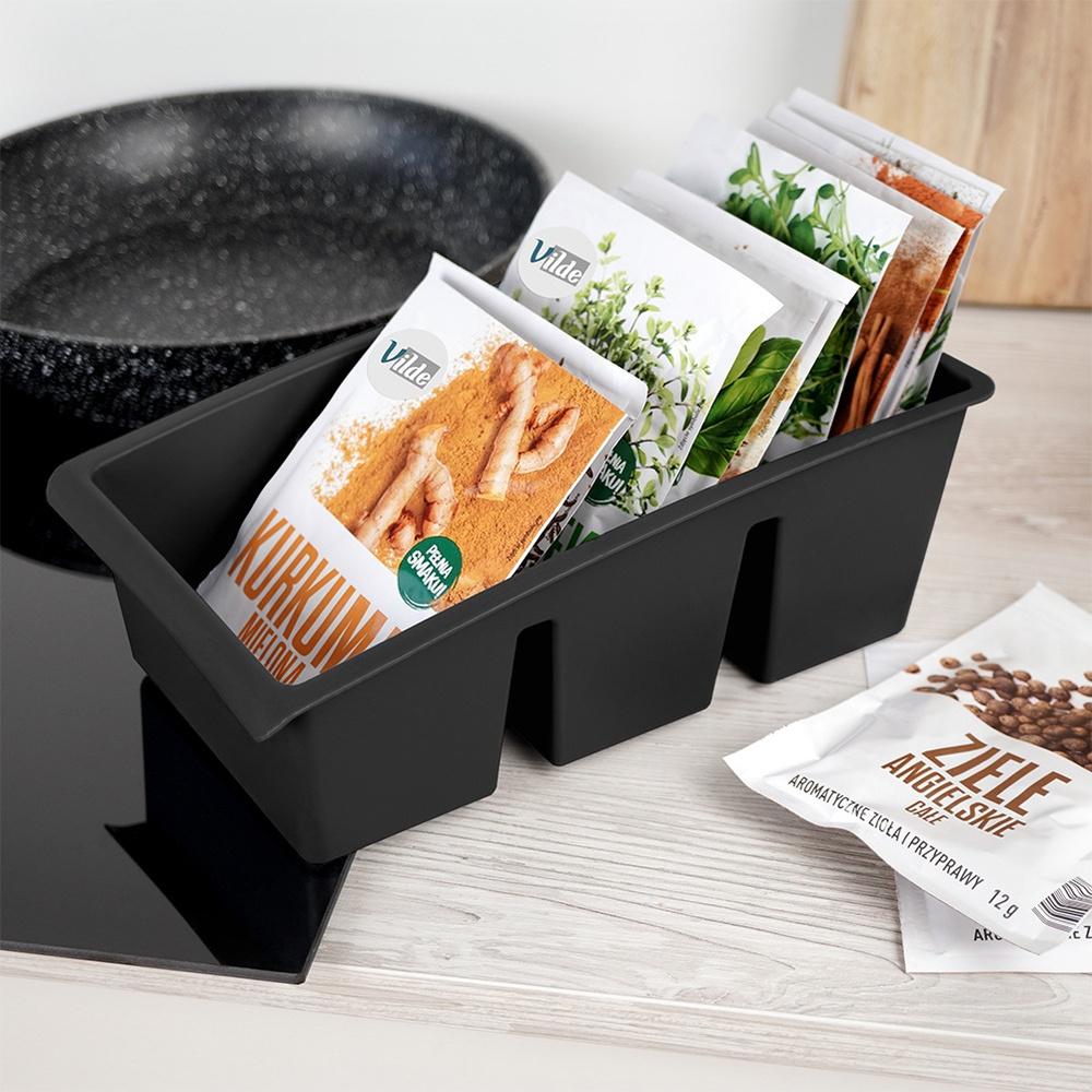 Spice Organizer Container Black 25X15X9 Cm 2 Pcs.