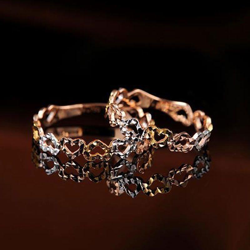 

Color Gold Hollow Love Ring, Personality Temperament Versatile Design, Rose Gold-Plated Index Finger Open Ring opening adjustable