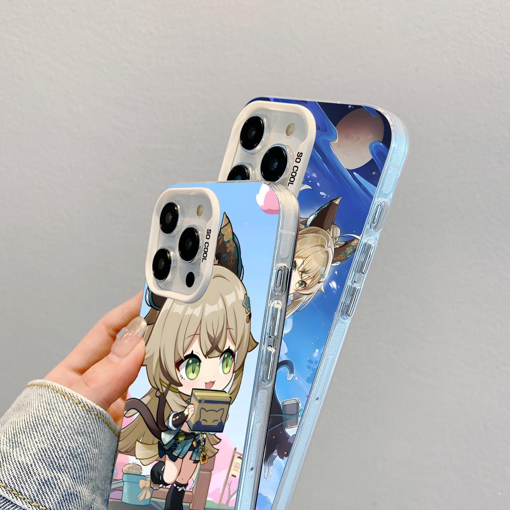 Game GI Kirara Mobile Phone Case for iPhone 17 16 15 14 13 12 11 X XR XS 8 7 Air Pro Max Plus White Translucent Colorful Cover