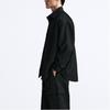 Zara Solid Color Loose Pleated Casual Long Sleeve Jacket Men Jackets Black 7380700-800