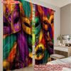2D Flat Printing 2pcs Curtain Curtains Mardi Gras Colorful Masks(1) Digital Printed Polyester Drapes Party Decorations for