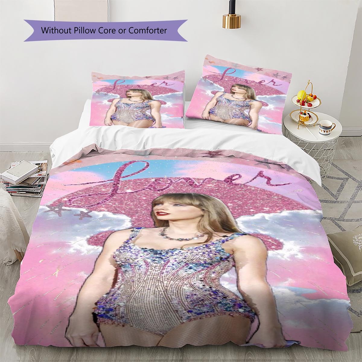 

Swift Singer Pattern Bedding Quilt Set Quilt Cover Pillowcase Home Decoration Gift (1 * duvet cover + 2 * pillowcase, without core) 135x200cm