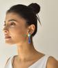 Natural Turquoise And Lapis Earrings,  14k Gold Stylish Earrings, Healing Gemstones Cocktail Bohemian Vibes Date Night Jewelry for Women