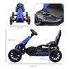 Kids Pedal Go Kart, with Adjustable Seat, EVA Wheels, Seat, Handbrake - Blue
