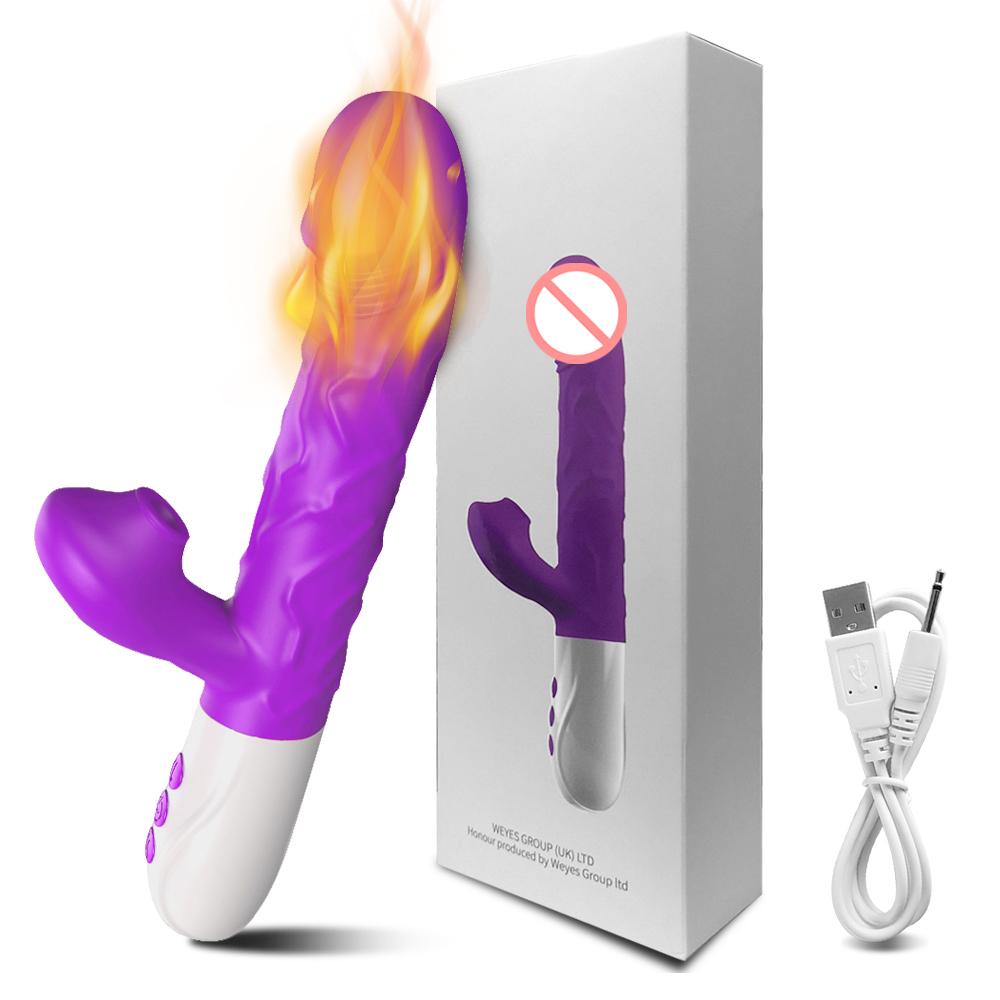 Automatisk fremstøt dildosugende vibrator for kvinner Klitoris Vakuumstimulator Klitsuger Sexleketøy Voksne Vibratorer Kvinne