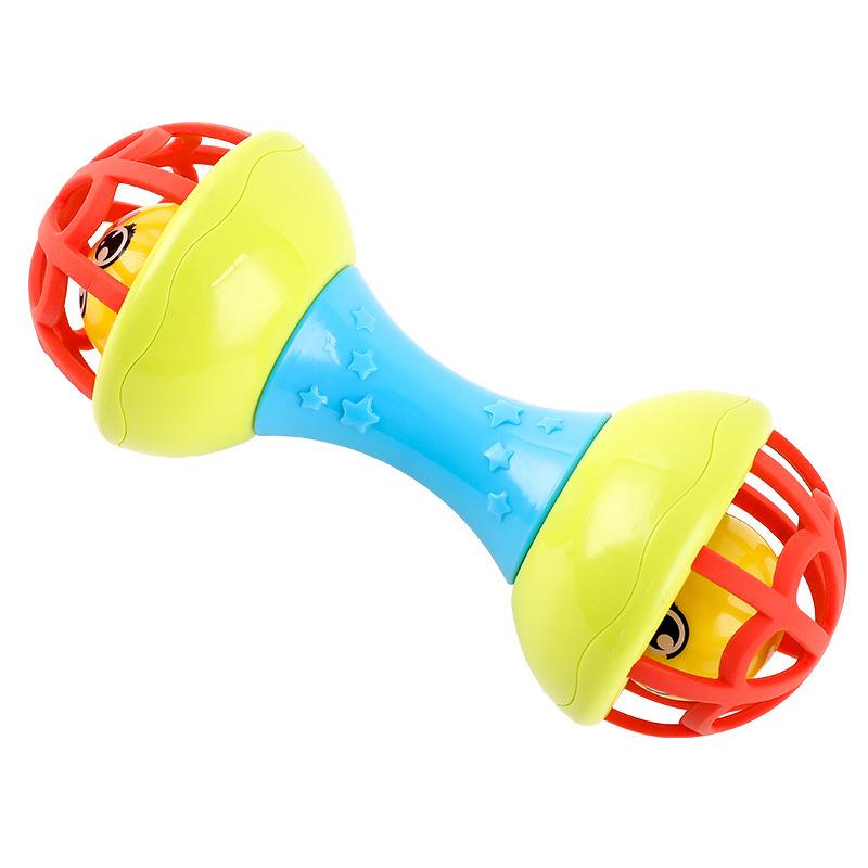 Soft Teething Rattle Stick: Baby Grip & Roll Dumbbell Ball for Crawling and Education (0-1 Year)