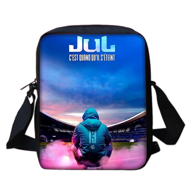 

Boy Girls Rapper JuL C est Pas Des Lol Printed Shoulder Messenger Bag Child Casual Handbag Men Women Phone Bag Shopping Bag 25x20x5cm