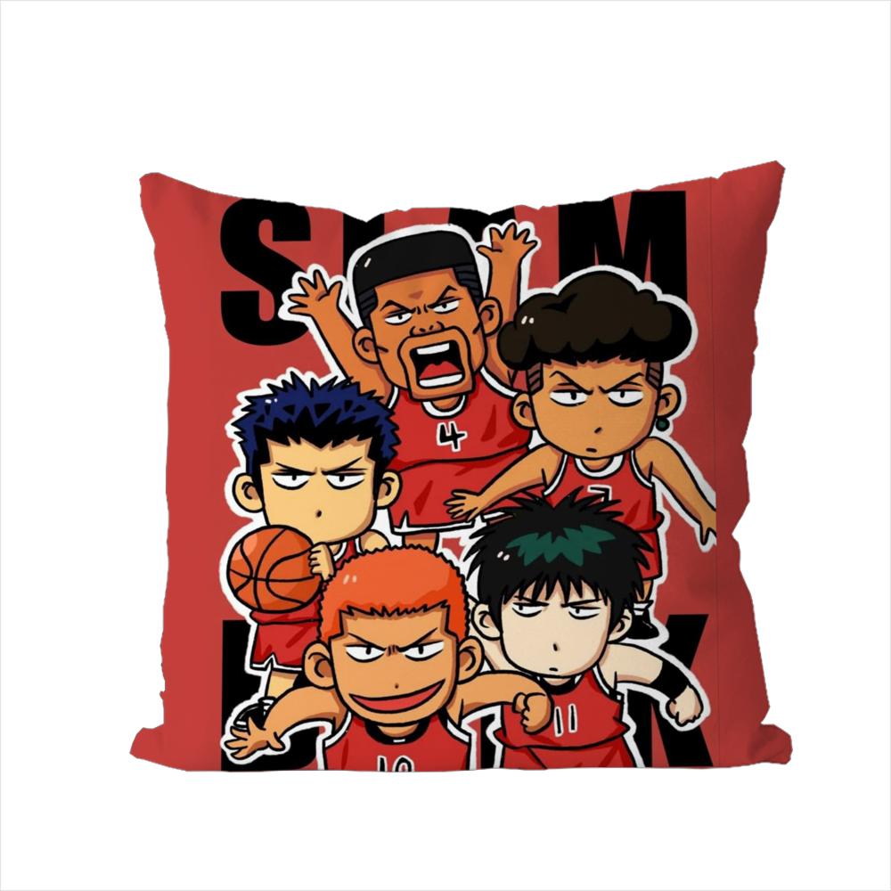 Anime SSlam Dunks Pillow Case For Car Sofa Decorative Home Doublesided Print Plush Square Throw Pillow Cushion Cover