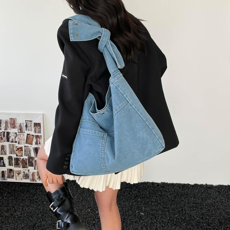 Denim Bag Large Capacity Crossbody Bag Student Class Shoulder Bag