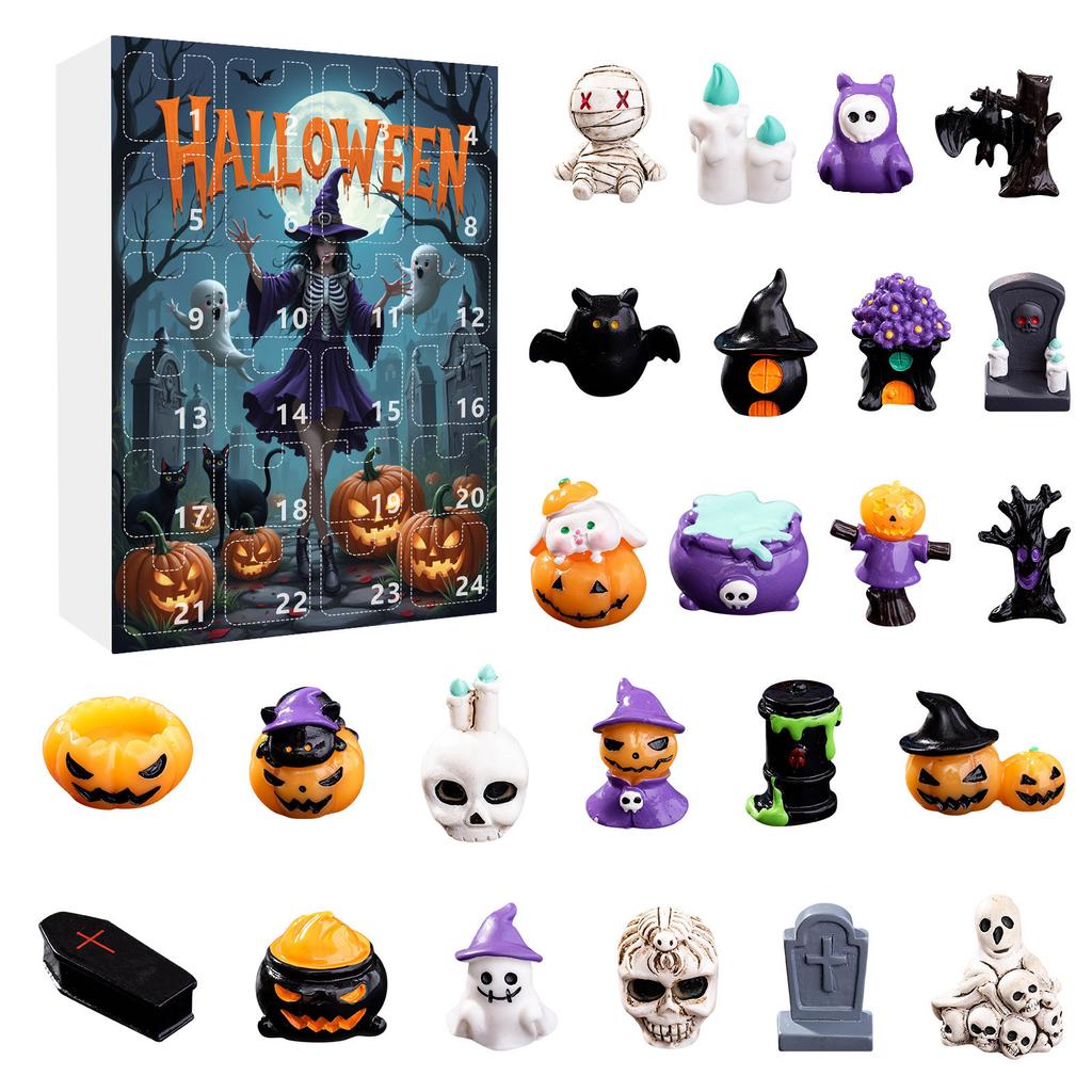 Halloween Advent Calendar Box Halloween Figurine Advent 24 Days Holiday Countdown Calendar Halloween Horror Advent Gift Box