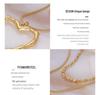 French Chic Double-Layer Heart Pendant Necklace - 18k Gold-Plated Titanium Steel for Women