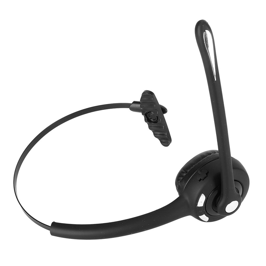 Bluetooth Telephone Headset Single Ear HD Adjustable Mic Wireless Business Headphone for Call Center Game Meeting