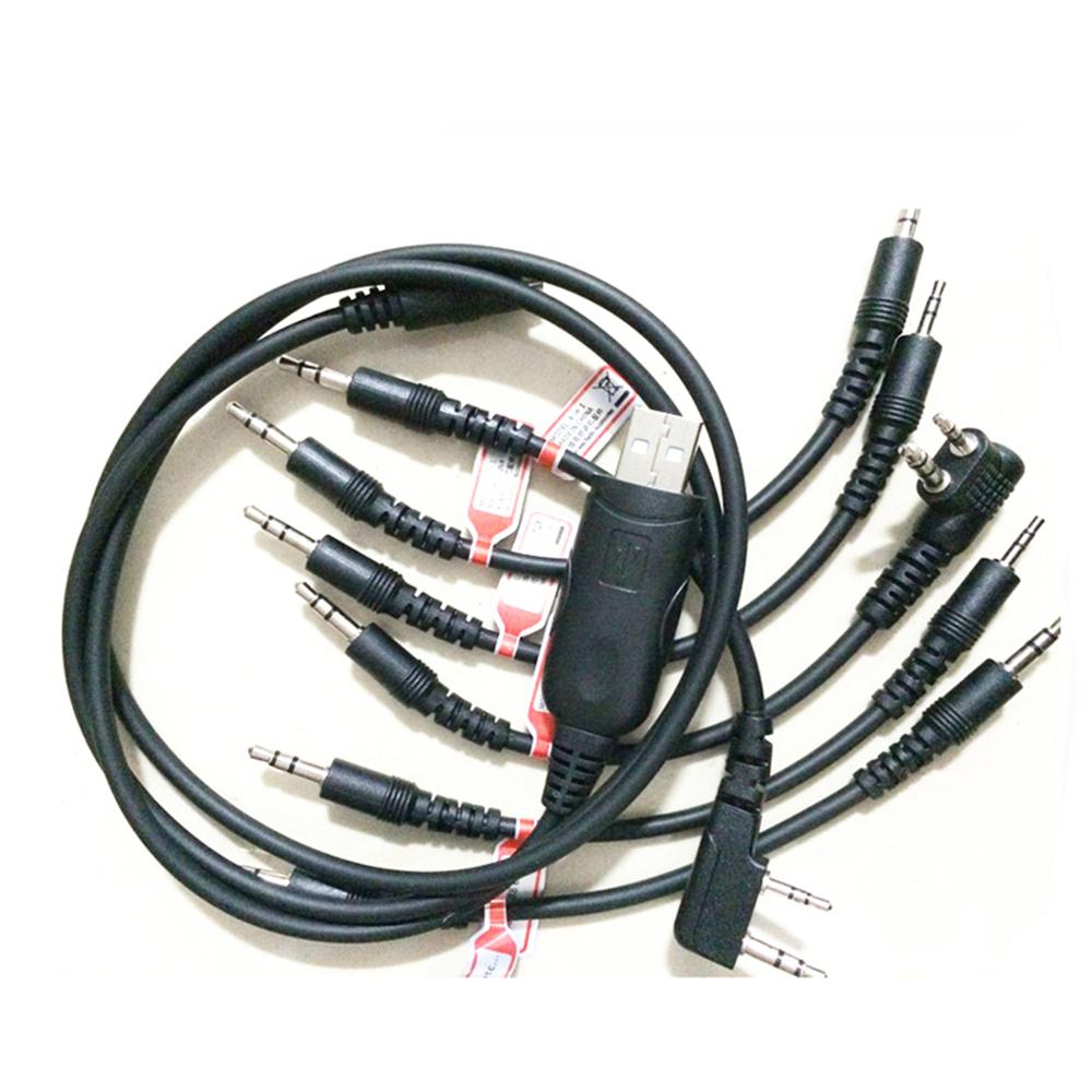 6 In 1 USB Programming Cable + CD For Baofeng ICOM Kenwood Motorola Yaesu Radio