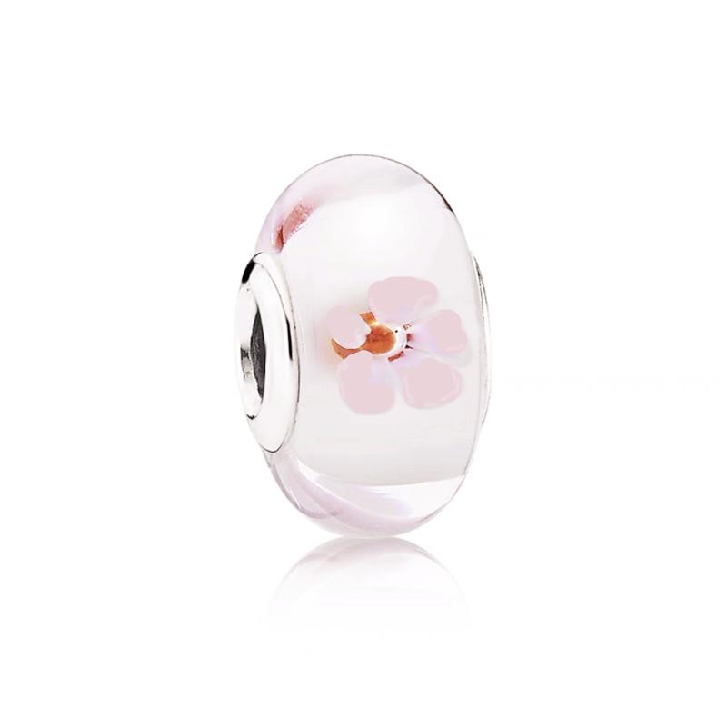 925 Silver-Plated Charms Jewelry Gift Sparkling Pink Air Balloon&Cherry Blossom Dangle Bead Fit Original Silver Bracelet