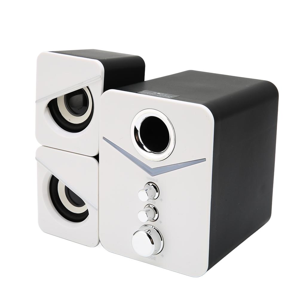 D‑221 Bluetooth Computer Speaker Deep Bass 2.1 Channel Mini Desktop Speaker for Wedding Party White