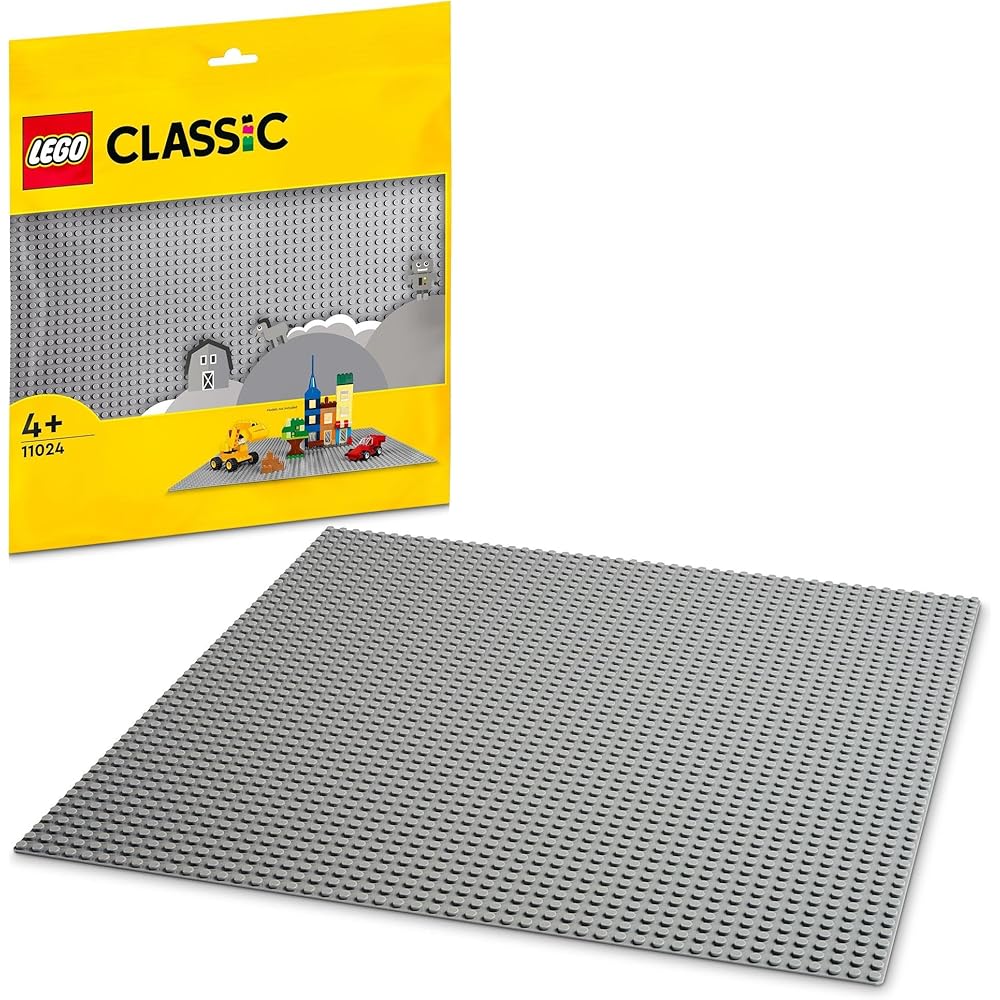 

LEGO Classic Gray Baseplate Building Toy for Kids Age 4-6 Creative Play Block Set 11024