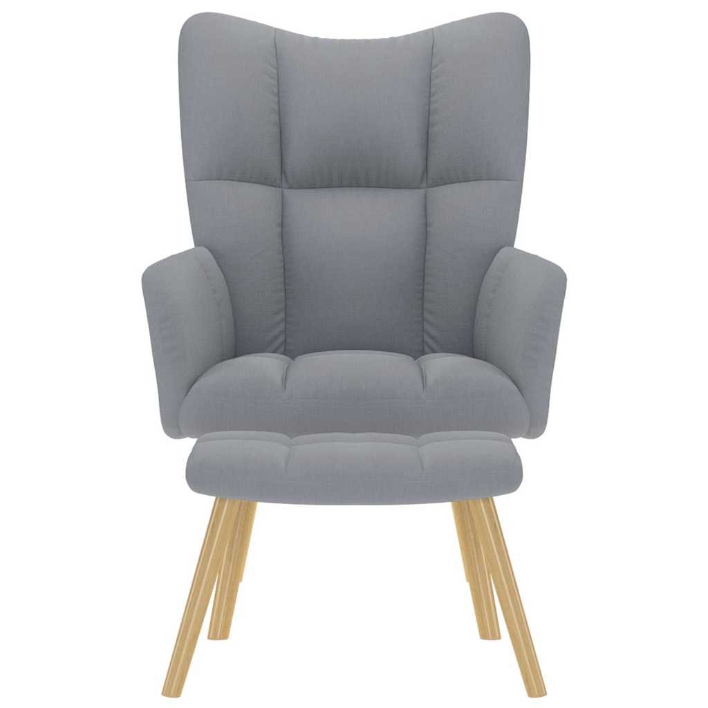 Relaxation Armchair with Footstool Light Grey Fabric