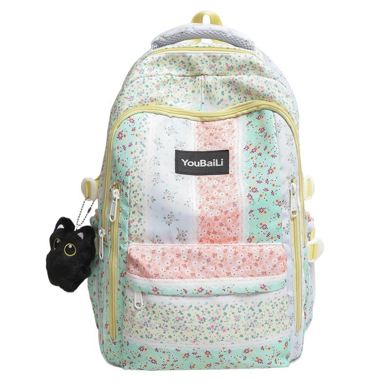 Large Capacity Student Schoolbag Girls Floral Print Backpack