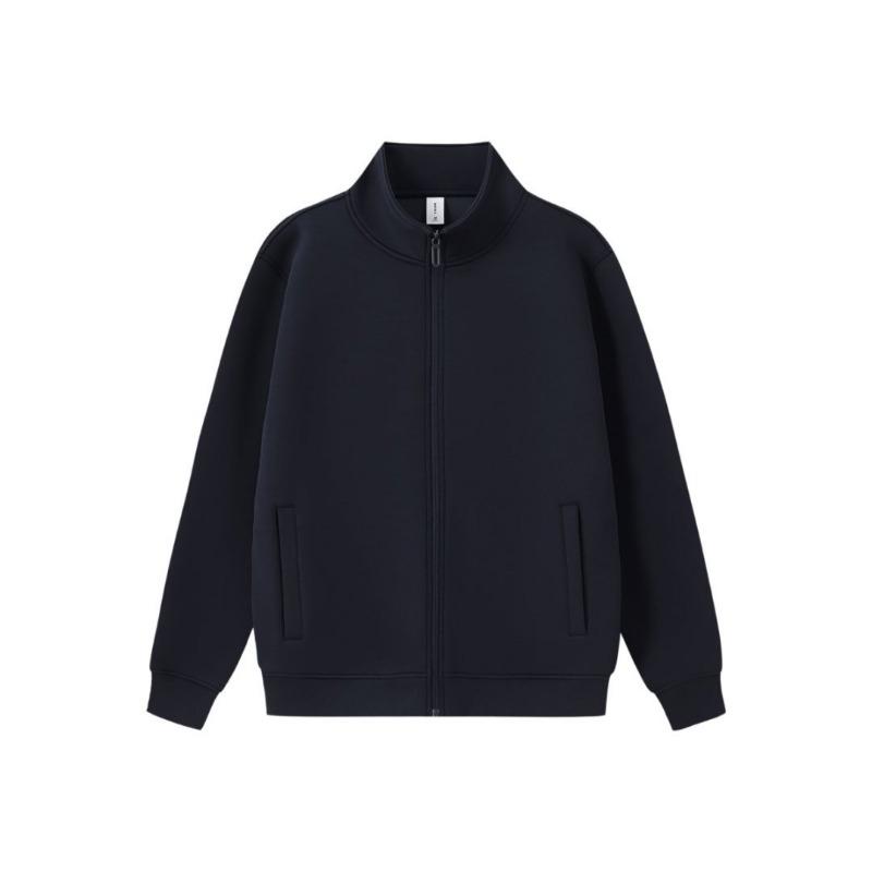 Cardigan Stand-up Neck Zipper Jacket for Men and Women 0 Solid Color Loose Casual Sports Style Sweater Autumn