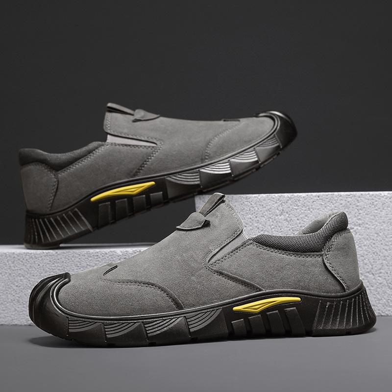 Men's shoes autumn new fashionable versatile one-pedal board shoes non-slip and wear-resistant outdoor tooling shoes men's labor insurance shoes
