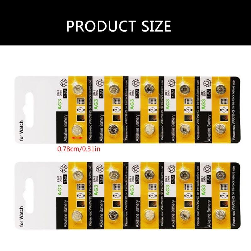 10PCS/20pcs AG3 LR41 736 Button Coin Cell Batteries 1.5V Coin Cell Batteries For Watches, Calculators, Toy Power Supply