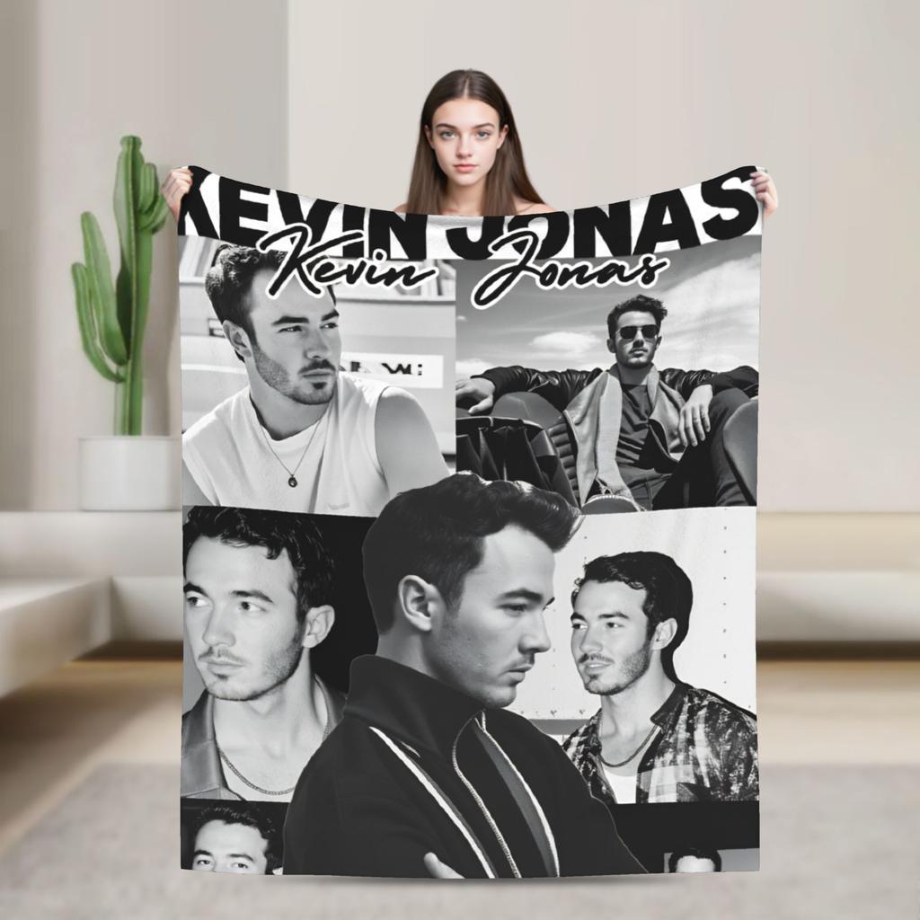 Kevin Jonas  Blankets Quality Warm J-Jonas Brothers  Bedding Throws Winter Kids Bedroom Fluffy Bedspread