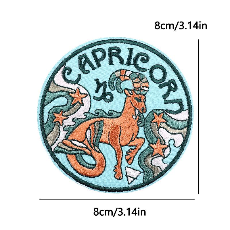 12 Zodiac Signs Embroidery Patch Iron On Patches Complete Set Horoscope Constellation Design for Jacket Backpack Daily Decor