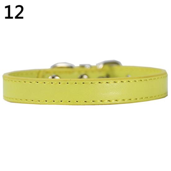 Fashion Adjustable Faux Leather Solid Color Dog Cat Puppy Neck Strap Pet Collar
