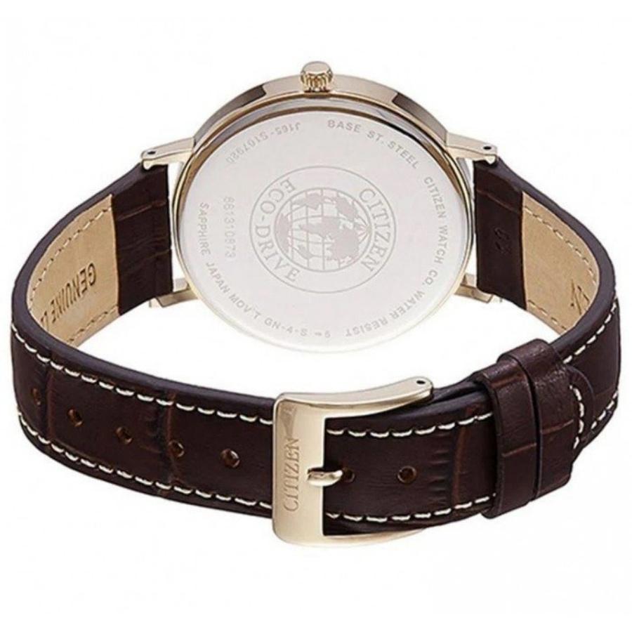 Citizen Leather Analog Grey Dial Men'S Rose Gold Band Watch-Au1083-13H