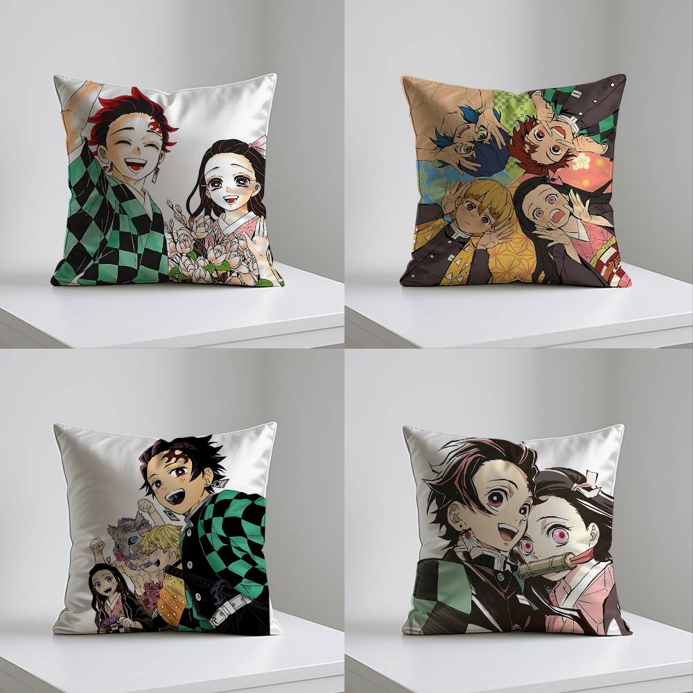 Amine K-Kimetsu No Yaibas Case Plush Fabric Soft Pillowcase Double Sided Print Cushion Cover Household Gifts