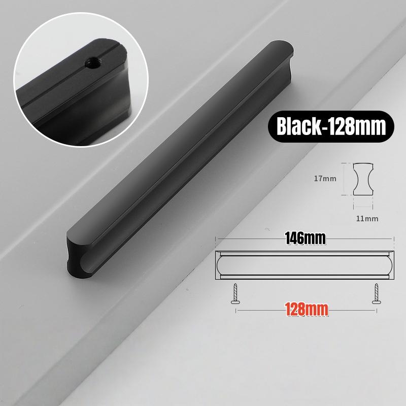 Modern Solid Aluminum Alloy Cabinet Handles with Screws,Simple Furniture Door Handle,Kitchen Cupboard Knob,Wardrobe Drawer Pulls
