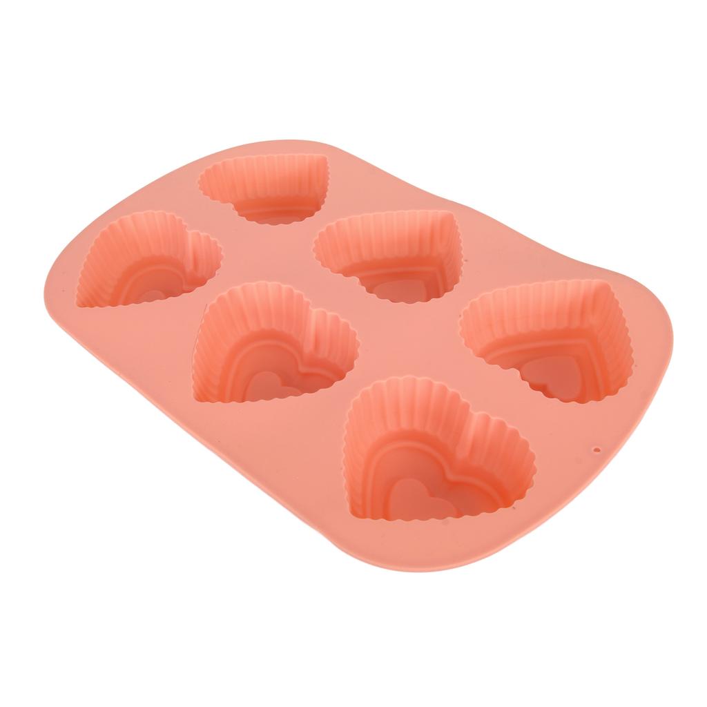 6 Holes Heart Shaped Silicone Mold For Chocolate Cake Jelly Pudding Handmade Soap Mould Candy Making