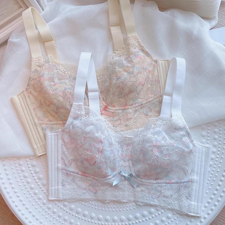 Adjustable bra, large chest, small underwear, closed breast, no steel ring lace, large size bra, women gather to prevent sagging
