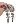 Silver Needle Rhinestone Tassel Earrings - European & American Style Geometric Water Drop Studs, Luxurious & Fashionable Exquisite Accessories.
