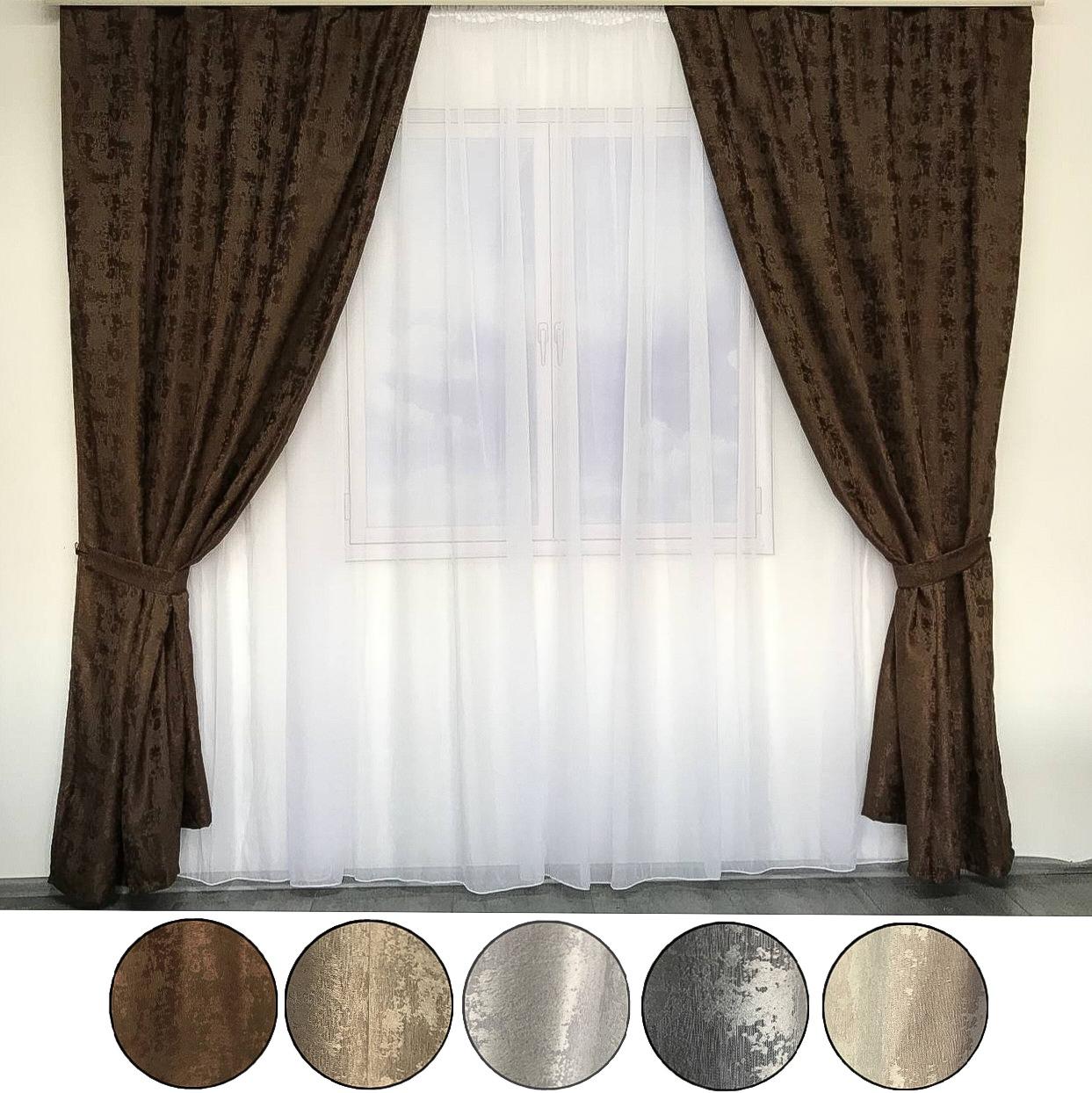 Rideaux en marbre pour salon chambre cuisine rideaux d'ombrage rideaux de fenêtre pour chambre salon 1500x270 cm (2 pièces) ALBO