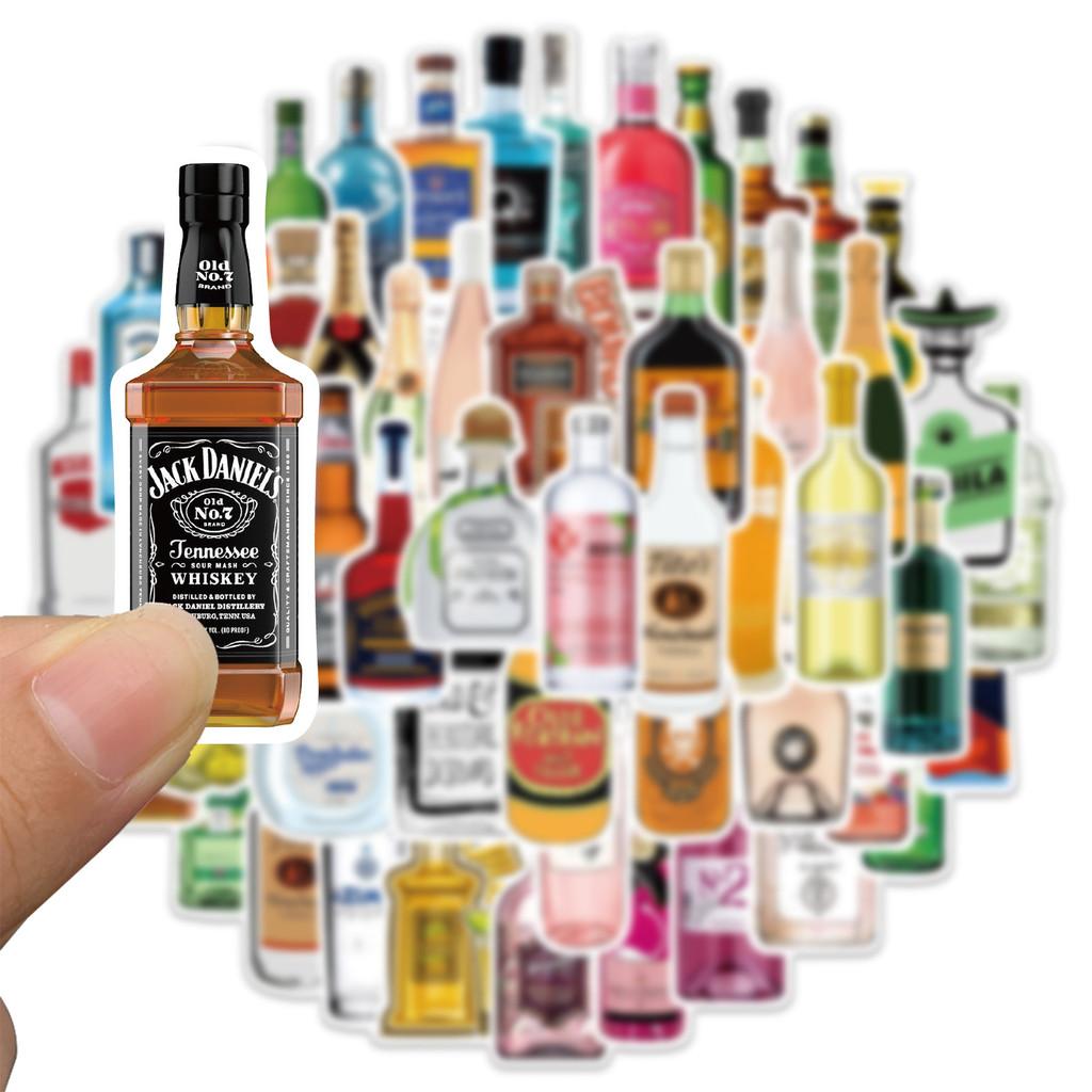 50-Piece Cute Cartoon Beer & Champagne Graffiti Stickers - Waterproof Decorative Decals for Luggage, Notebooks & Water Bottles