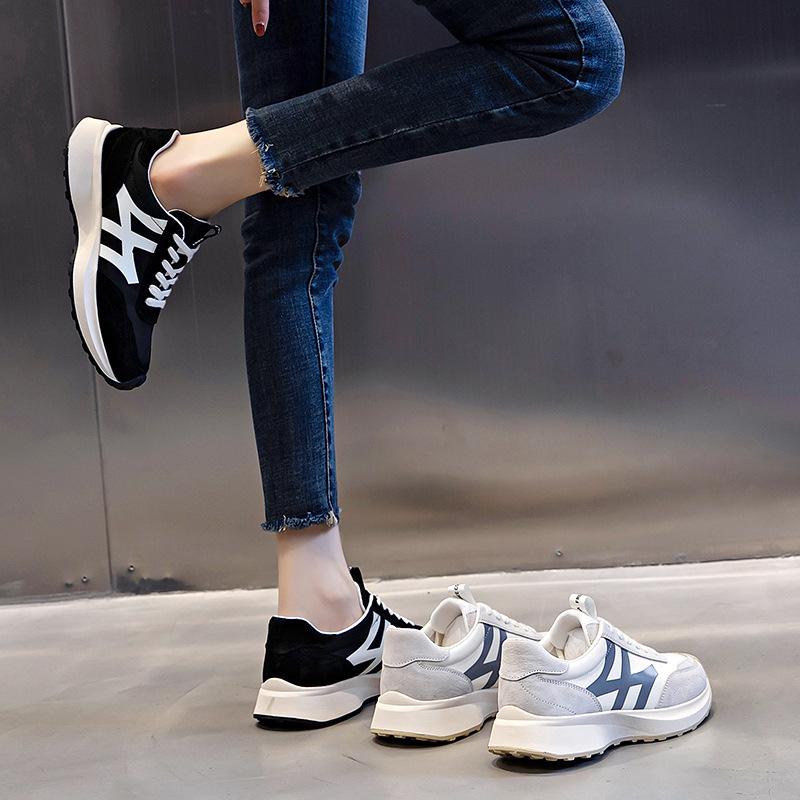 Sneakers women's spring 2025 new Forrest Gump shoes women's casual flat leather women's shoes running shallow mouth dad shoes tide