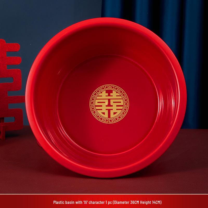 Red Wedding Dowry Basins for Bride s Family Celebration