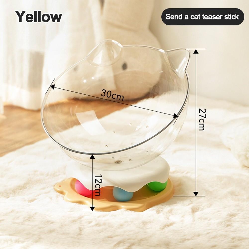 Pet Accessories Transparent Spacecraft Cat's Nest Semi-enclosed 2-in-1 Kitten Sleeping Nest Removable Washable Cat Turntable
