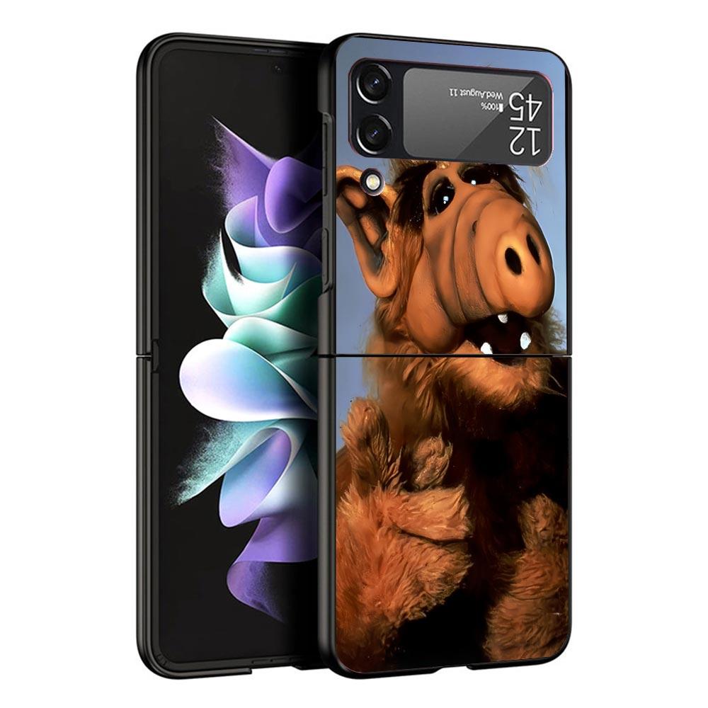 A-Alf TV Series Black Phone Case For Samsung ZFlip7 ZFlip6 ZFlip5 ZFlip4 ZFlip3 5G Hard Protective Galaxy Z Flip 3 4 5 6 7