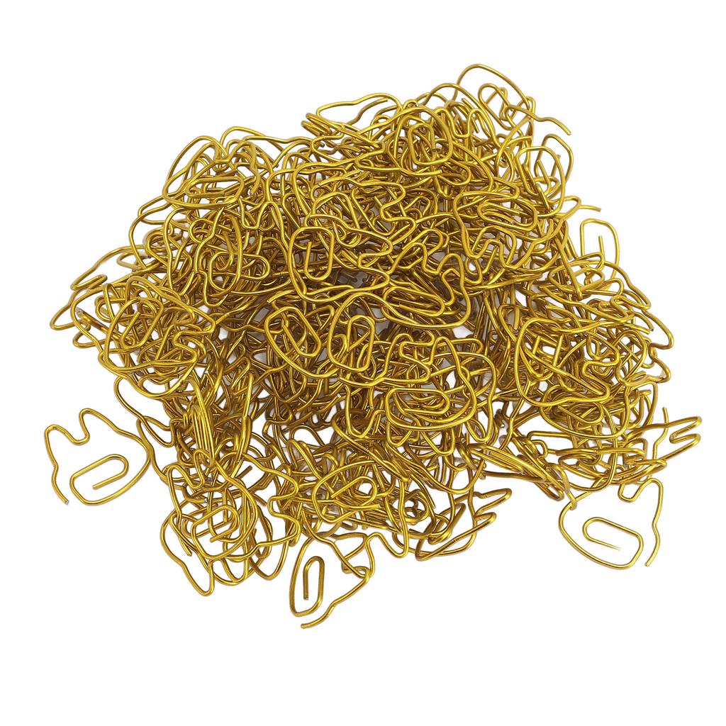 200 Pcs Cat Paper Clips Gold Iron Electroplating Cute Animal Shaped Paperclips for Home School